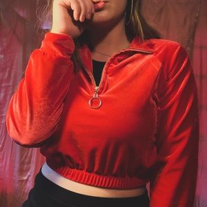 🍒 Velvet Crop Quarter Zip 🍒